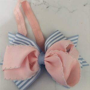 JANIE & JACK Pink and Blue Striped Hair Bow